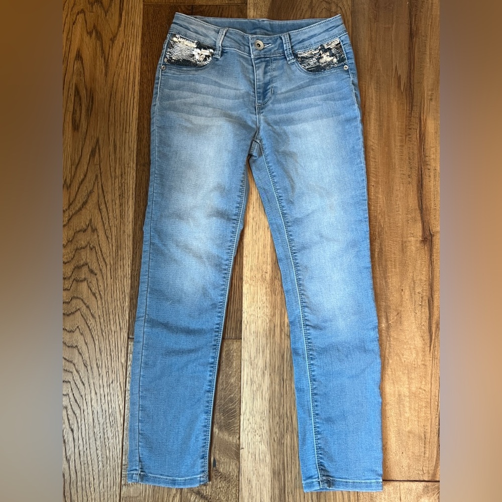 Girl’s Knit Denim Jeans; Size 7/8